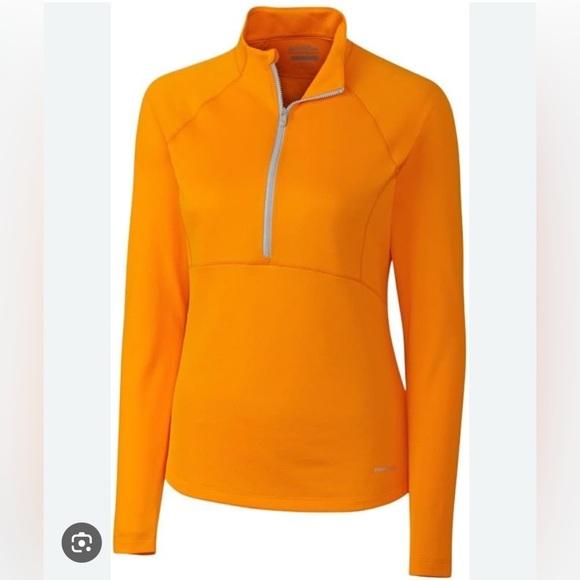 ANNIKA Cutter & Buck Women's Bright Orange Quarter-Zip Long Sleeve - Picture 1 of 9